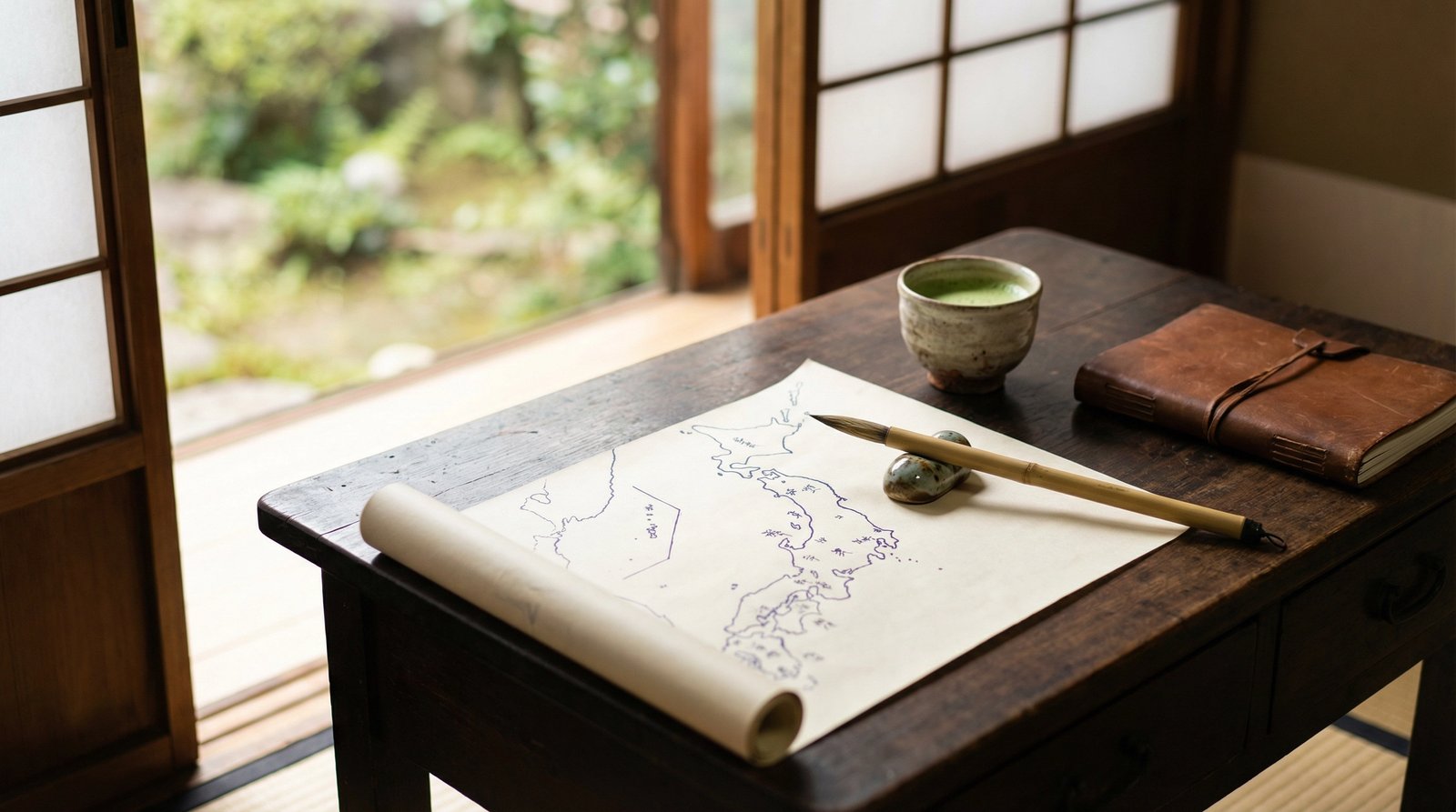 A journey planning table in Japan